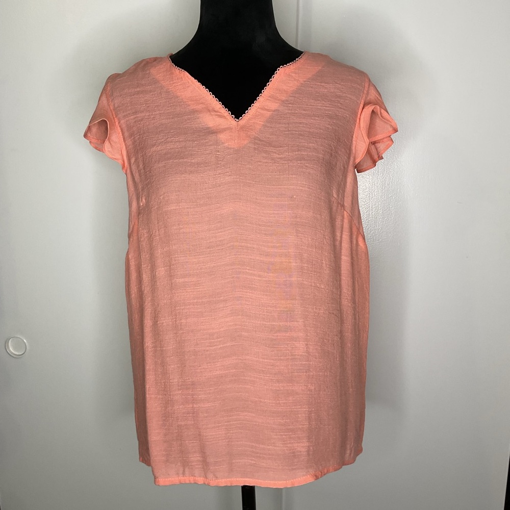 Nanette Lepore Coral V-Neck Blouse